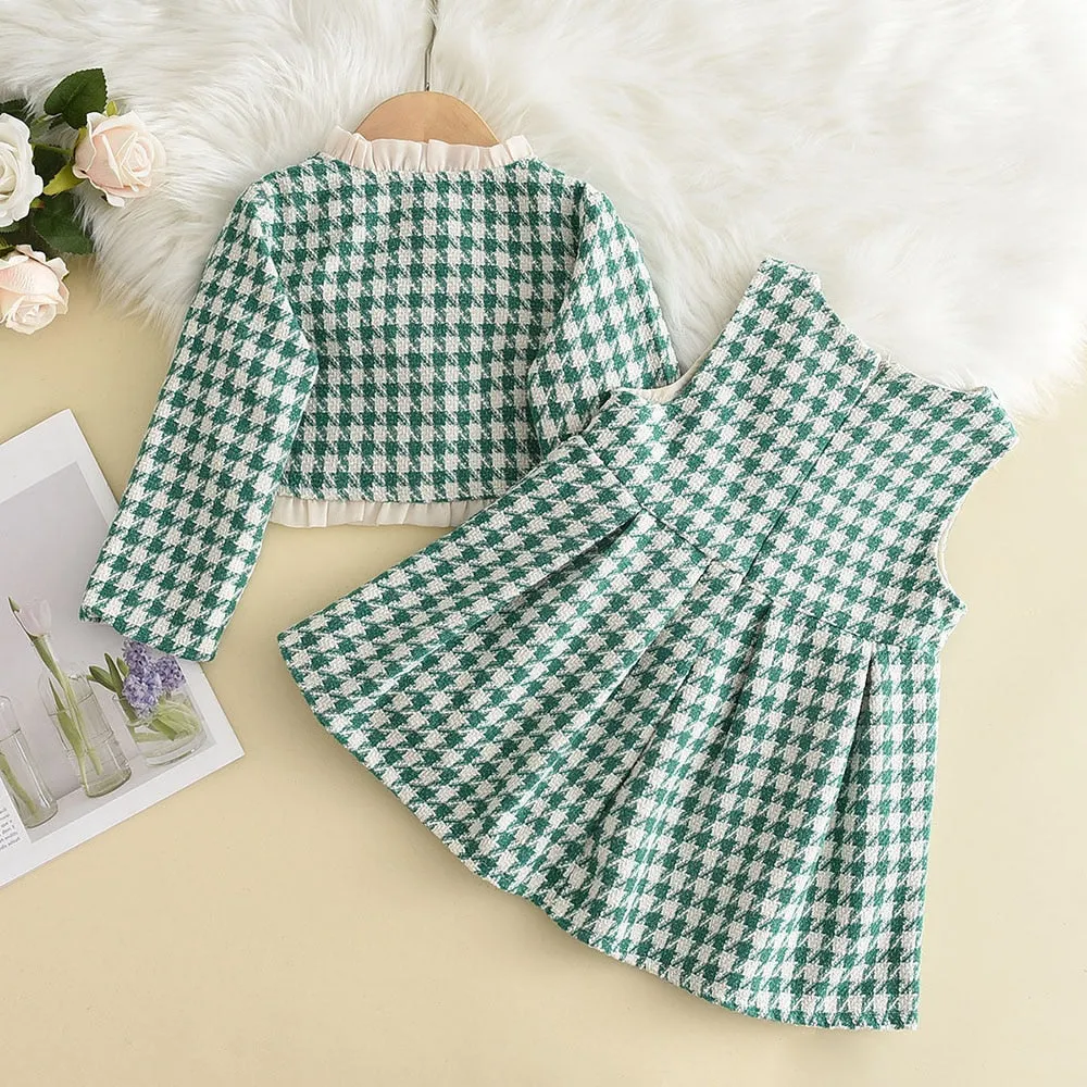 2-PC Knitted Dress and Cardigan Set