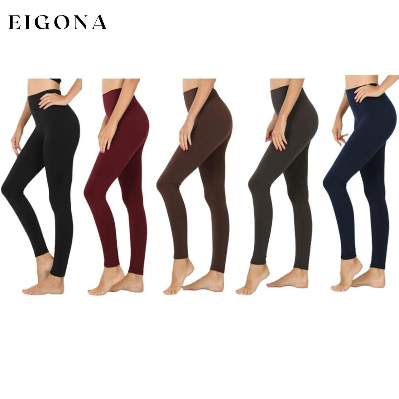 5-Pack: Women's Assorted Premium Fleece-Lined Leggings