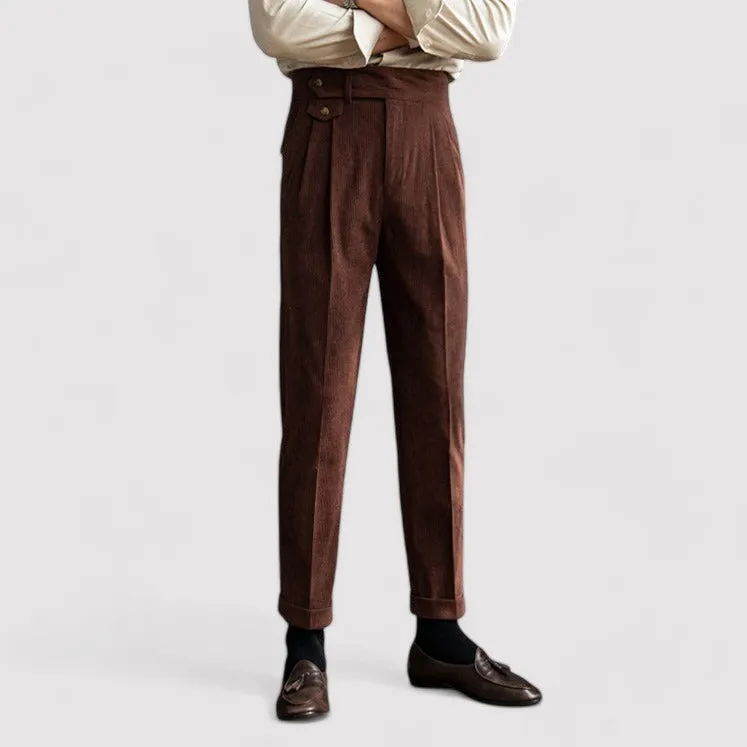 Ancien | Men's Corduroy Pleated Trousers