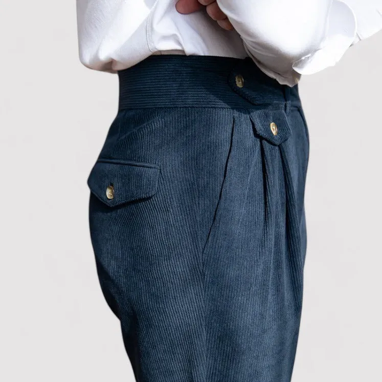 Ancien | Men's Corduroy Pleated Trousers