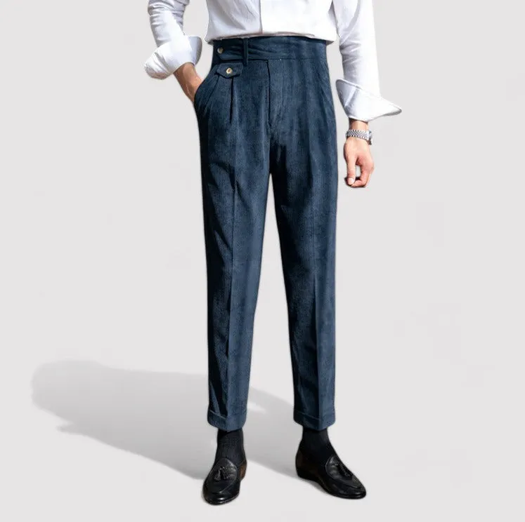 Ancien | Men's Corduroy Pleated Trousers