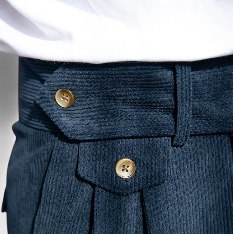 Ancien | Men's Corduroy Pleated Trousers