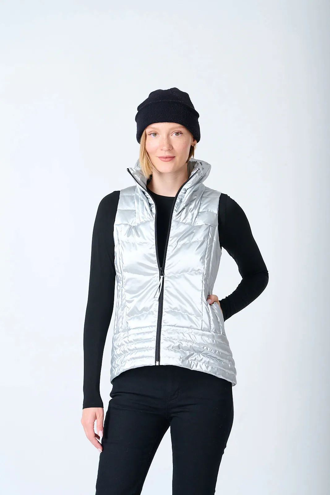 Anorak Metallic Quilted Waxed Vest