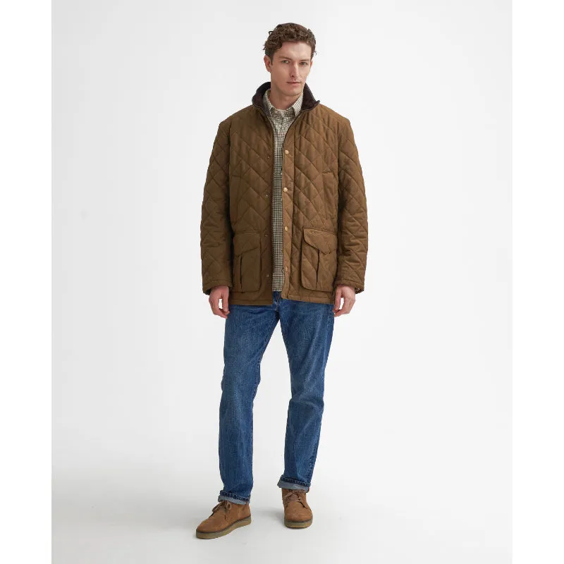 Barbour Lydford Tattersall Quilted Mens Jacket - Dark Sand