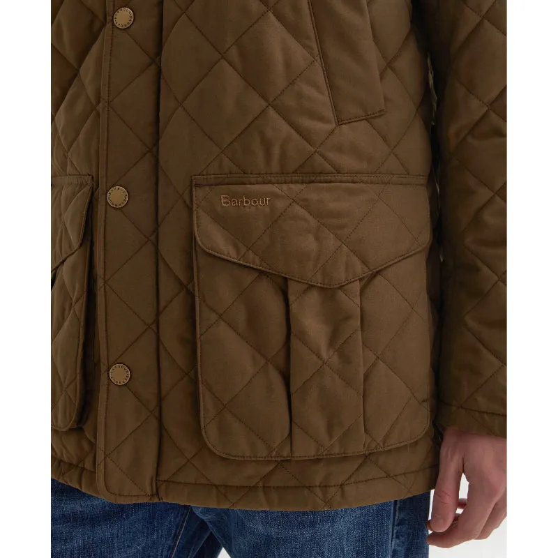 Barbour Lydford Tattersall Quilted Mens Jacket - Dark Sand