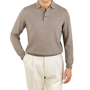 Beige Extra Fine Merino Wool Polo Shirt