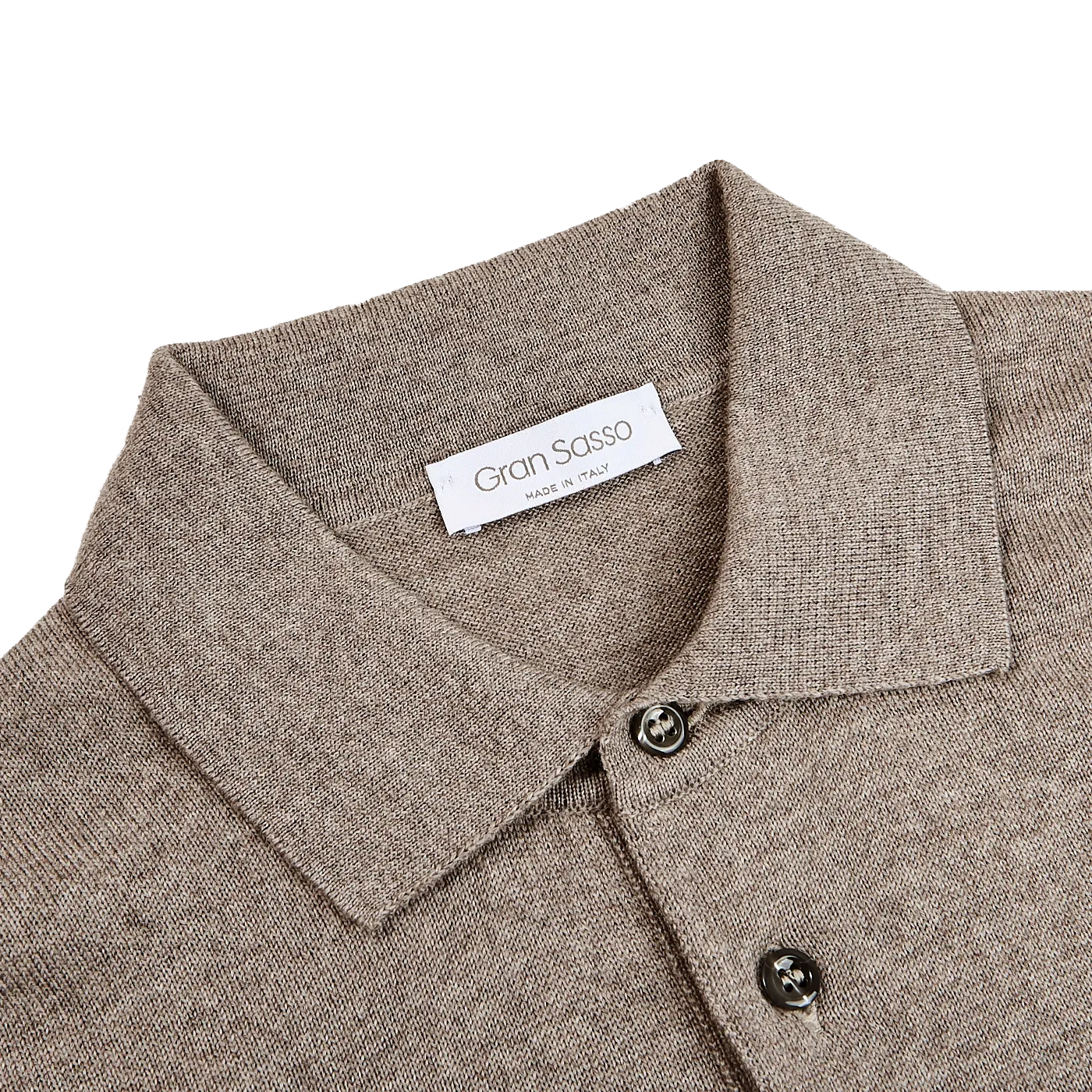 Beige Extra Fine Merino Wool Polo Shirt