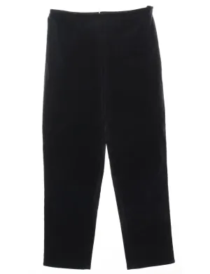 Black Corduroy Tapered Trousers - W32 L30