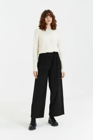 Black Cotton Corduroy Isabella Trousers