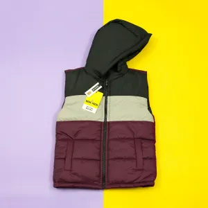 Burgundy Trifecta Sleeveless Puffer Jacket