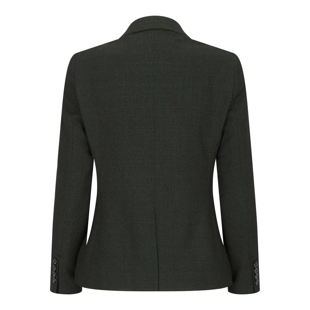 Caridi - Women's Tweed Green Check Blazer Wool Classic Jacket 1920s