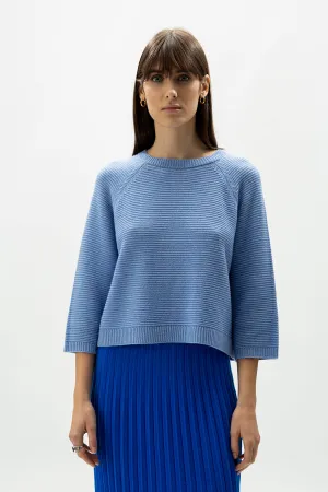 CASHMERE MIX CROPPED 3-4 SLEEVE PULLOVER