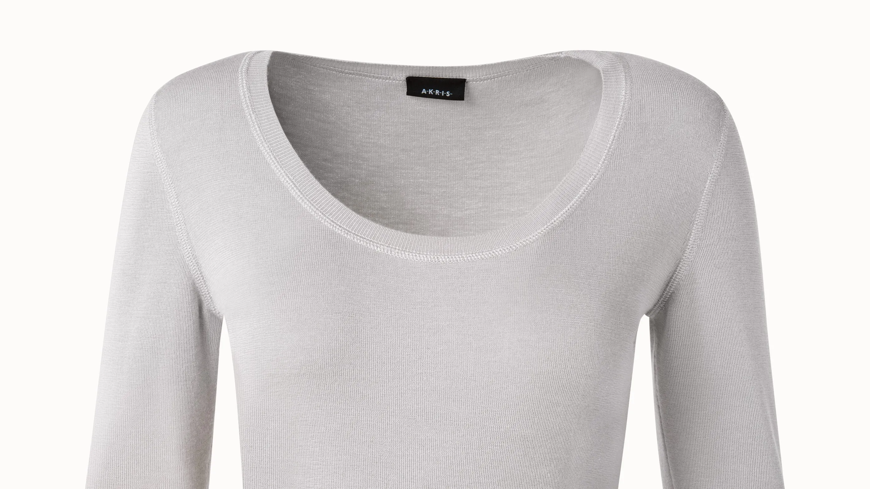 Cashmere Silk Fitted Scoop Neck Pullover