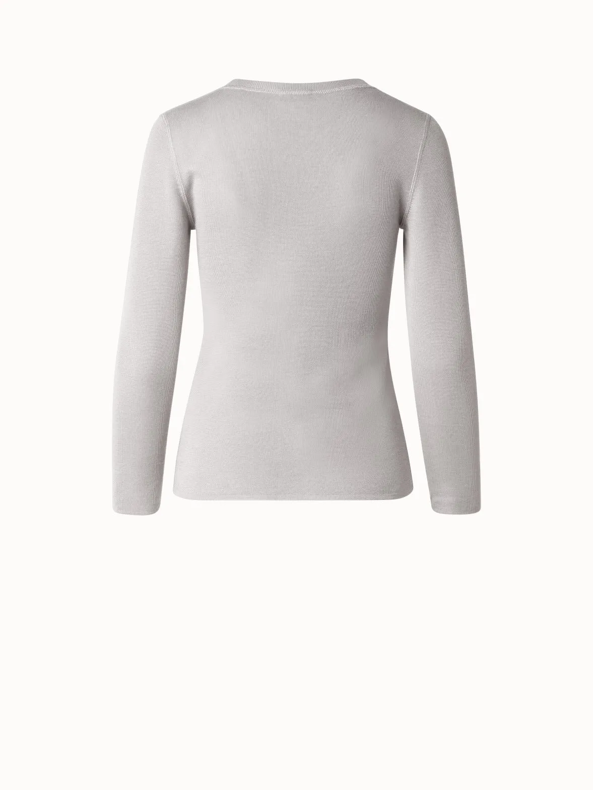 Cashmere Silk Fitted Scoop Neck Pullover