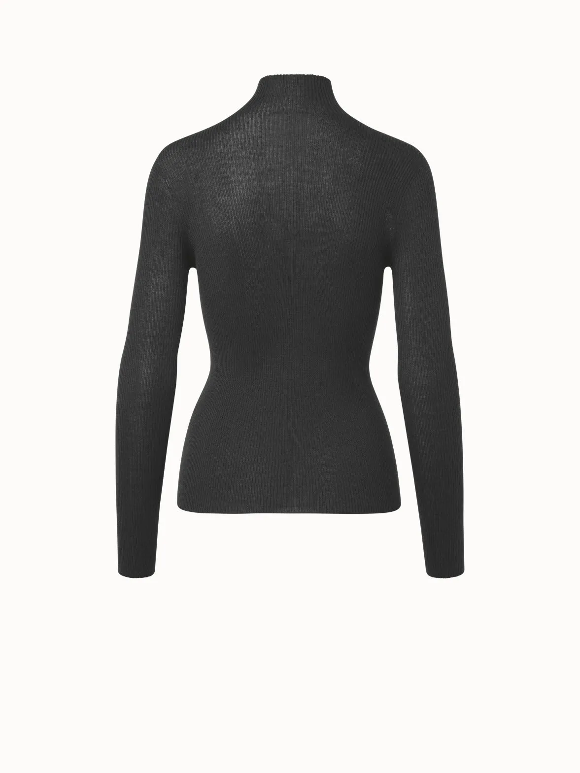 Cashmere Silk Rib Knit Pullover