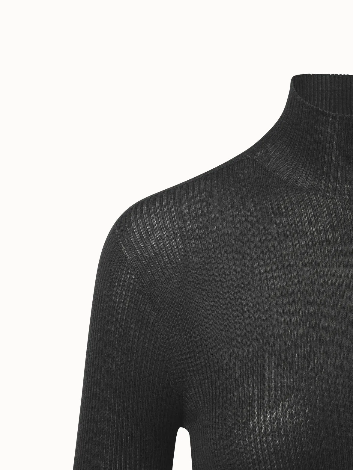 Cashmere Silk Rib Knit Pullover