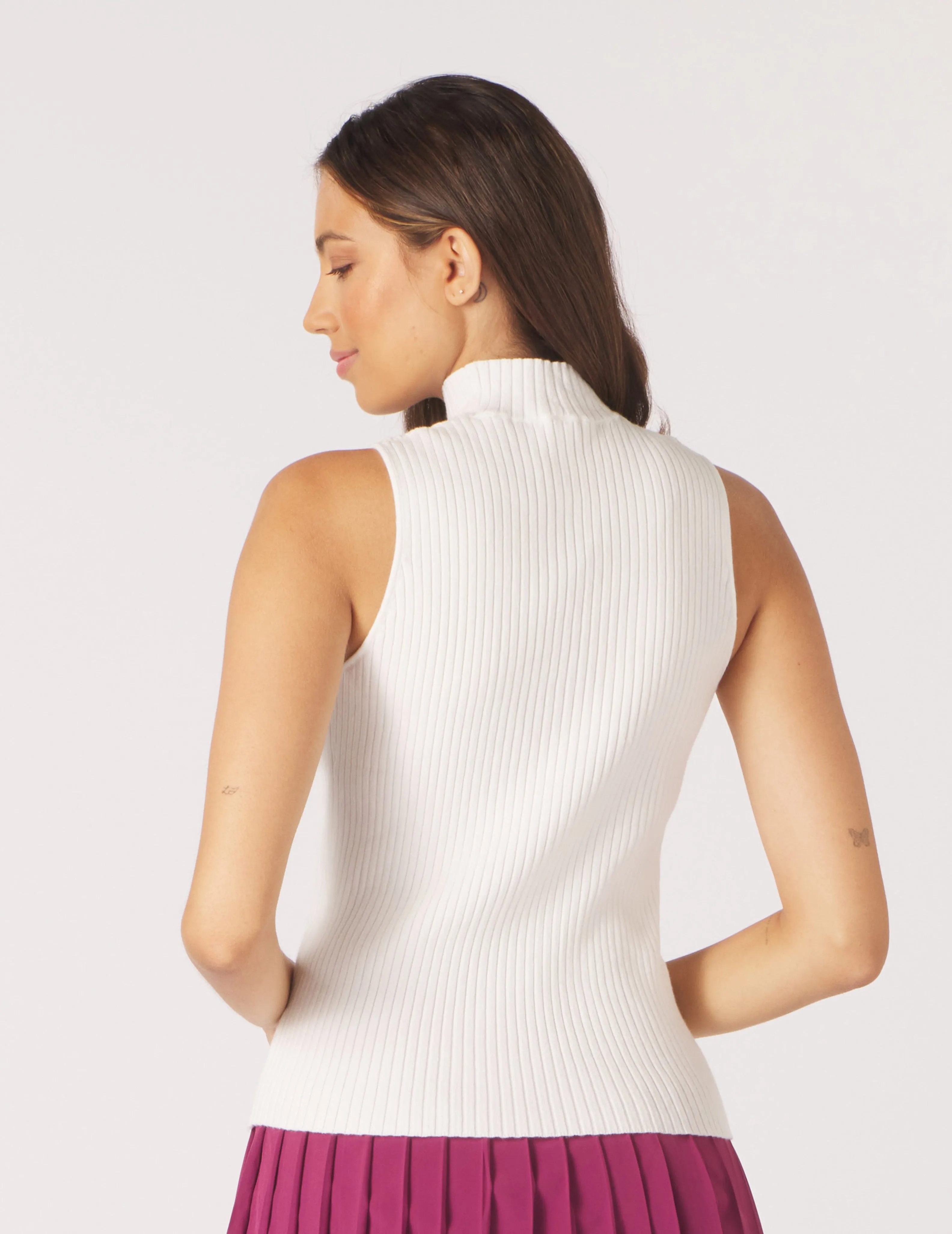 Couture Mock Neck: White