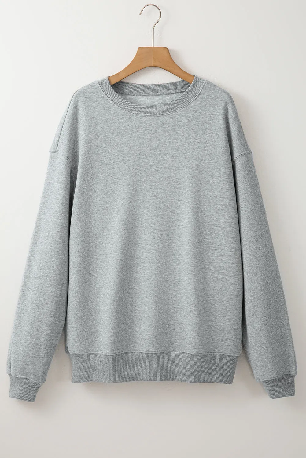 Cozy Comfort Solid Fleece Lined Crew Neck Sweatshirt