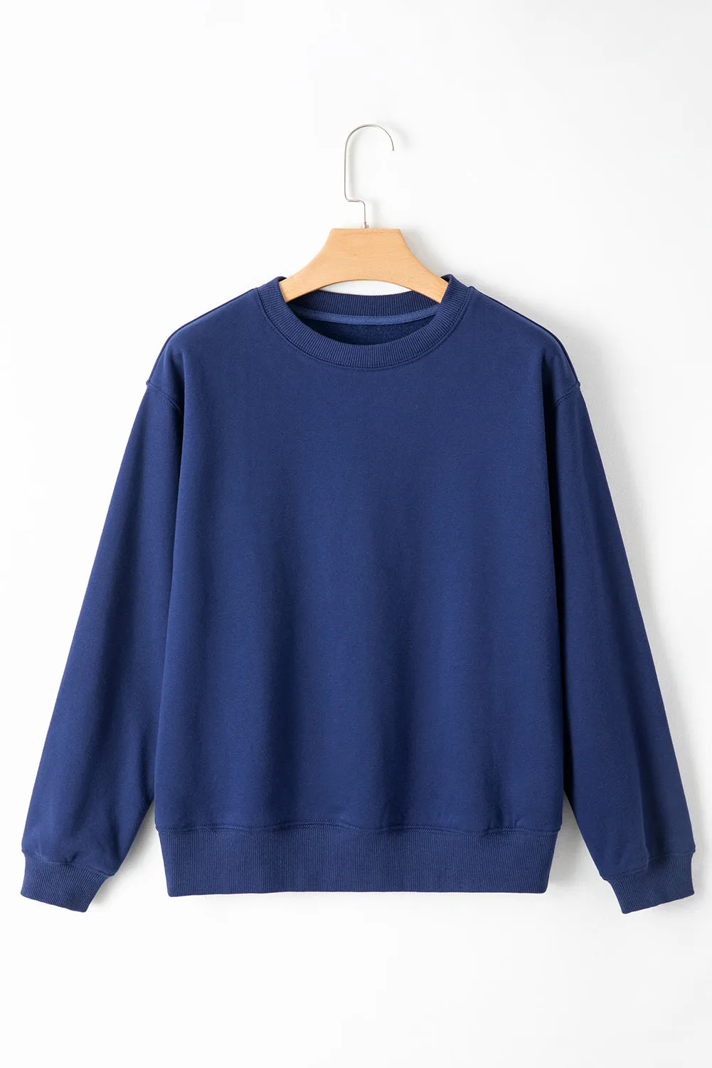 Cozy Meadow Mauve Fleece-Lined Drop Shoulder Terry Sweatshirt