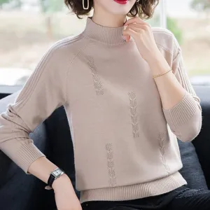 Cozy Turtleneck Knit Sweaters with Long Sleeves