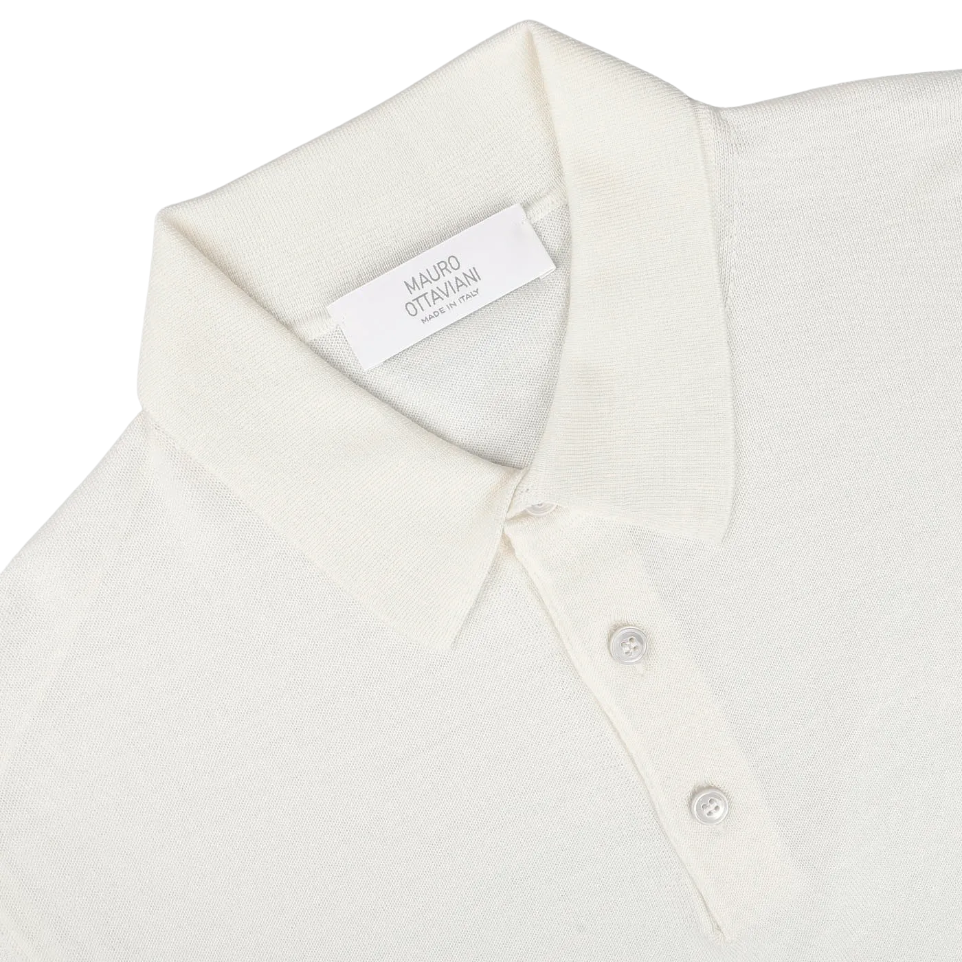 Cream 16 Gauge Merino Wool Polo Shirt