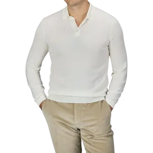 Cream 16 Gauge Merino Wool Polo Shirt