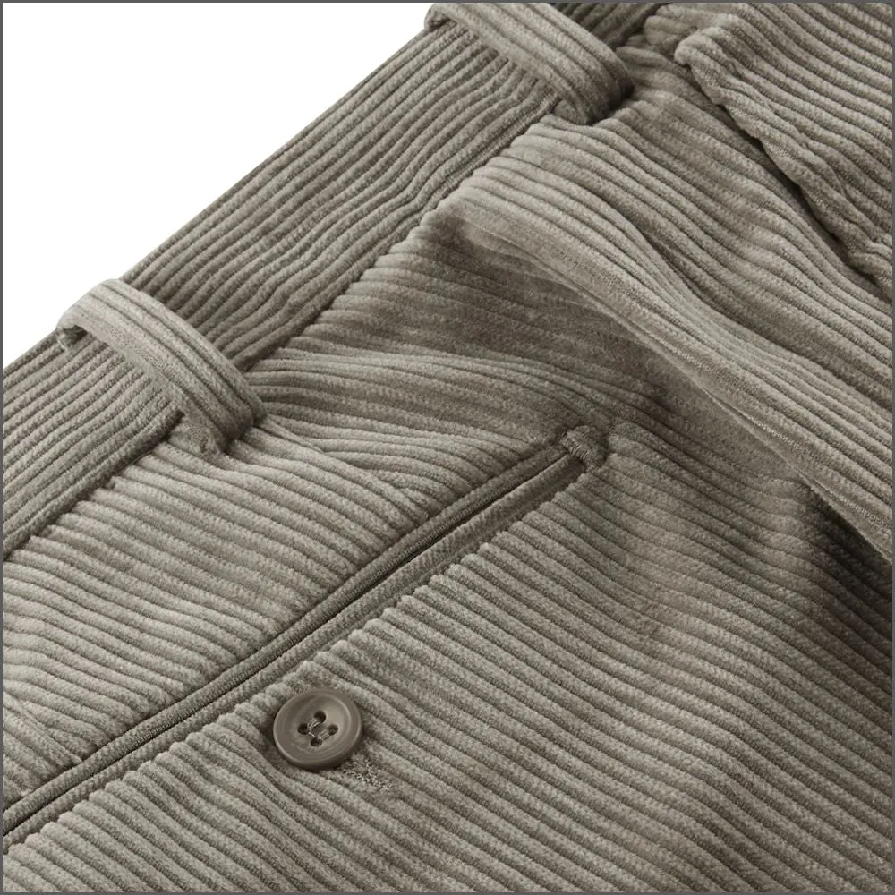 Dg's Merit Cotton Taupe Corduroy Trousers--