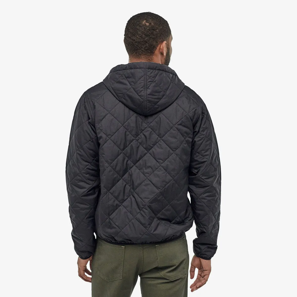 Diamond Quilted Bomber Hoody - Black