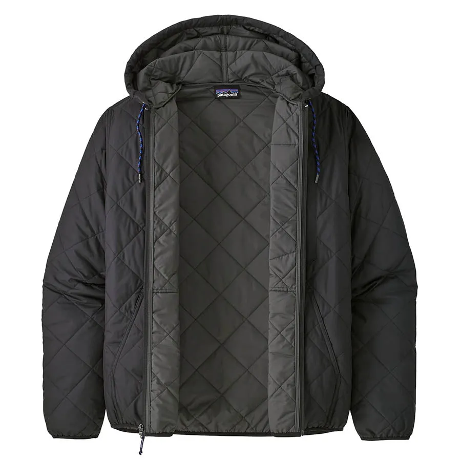 Diamond Quilted Bomber Hoody - Black