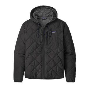 Diamond Quilted Bomber Hoody - Black