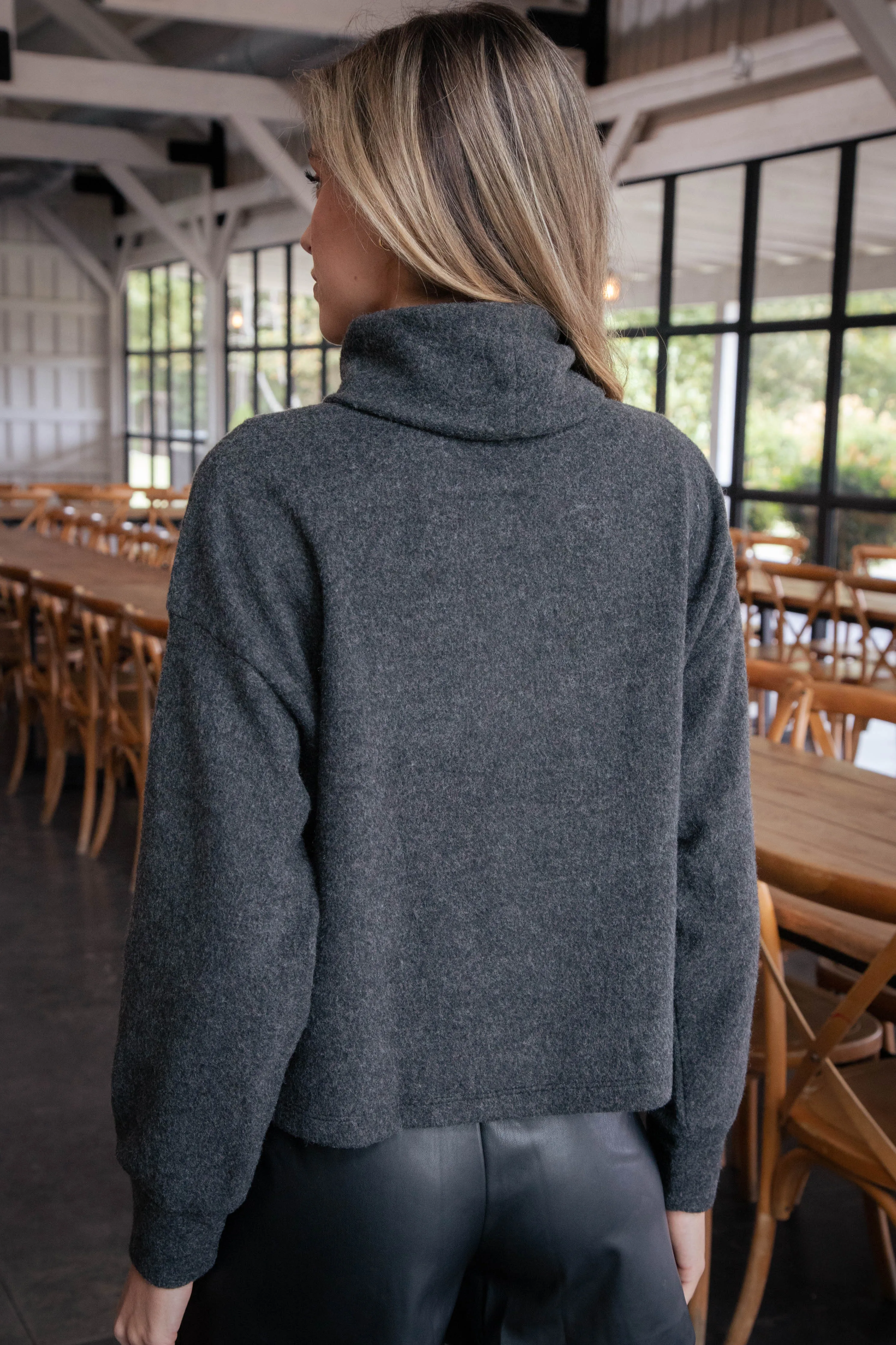 Everyday Cozy Popover Sweater, Charcoal | Sanctuary