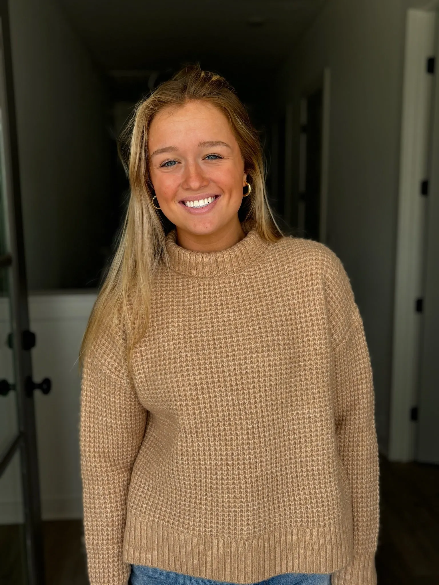 FINAL SALE - Beige Turtleneck Knitted Sweater