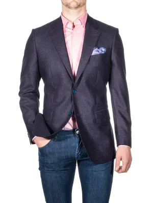 Flannel Half Lined Blazer Wine