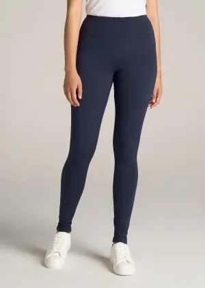 Fleece Lined Women's Tall Leggings in Navy