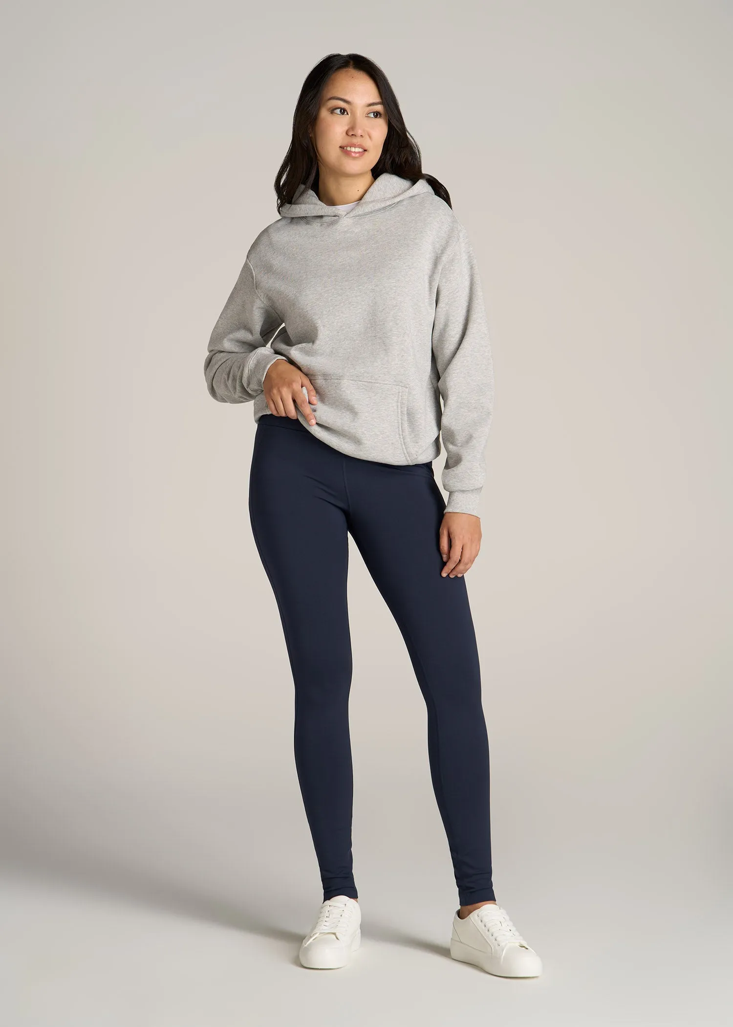 Fleece Lined Women's Tall Leggings in Navy