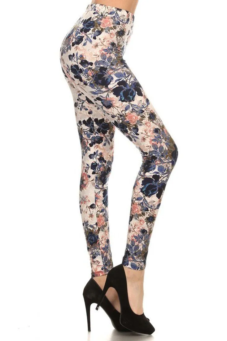 Floral Garden Graphic Print Lined Leggings