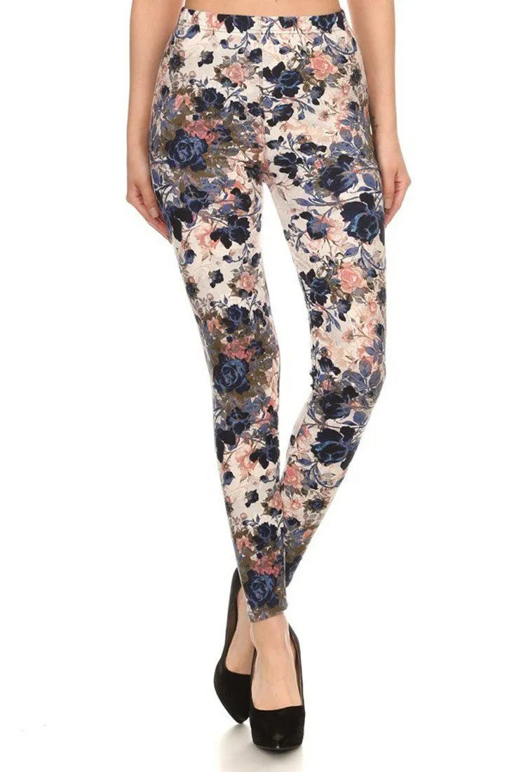 Floral Garden Graphic Print Lined Leggings