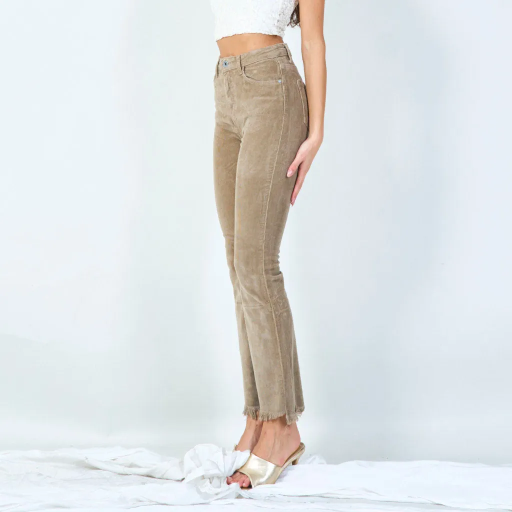 Frayed hem flared pants wholesale