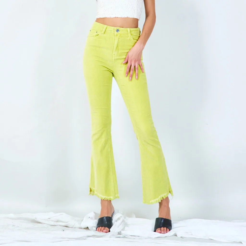 Frayed hem flared pants wholesale