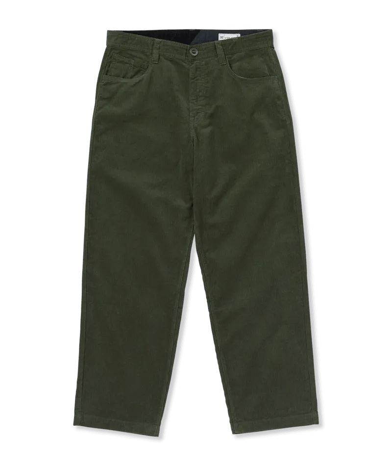 Frickin Loose Tapered Cord Trousers in Squadron Green