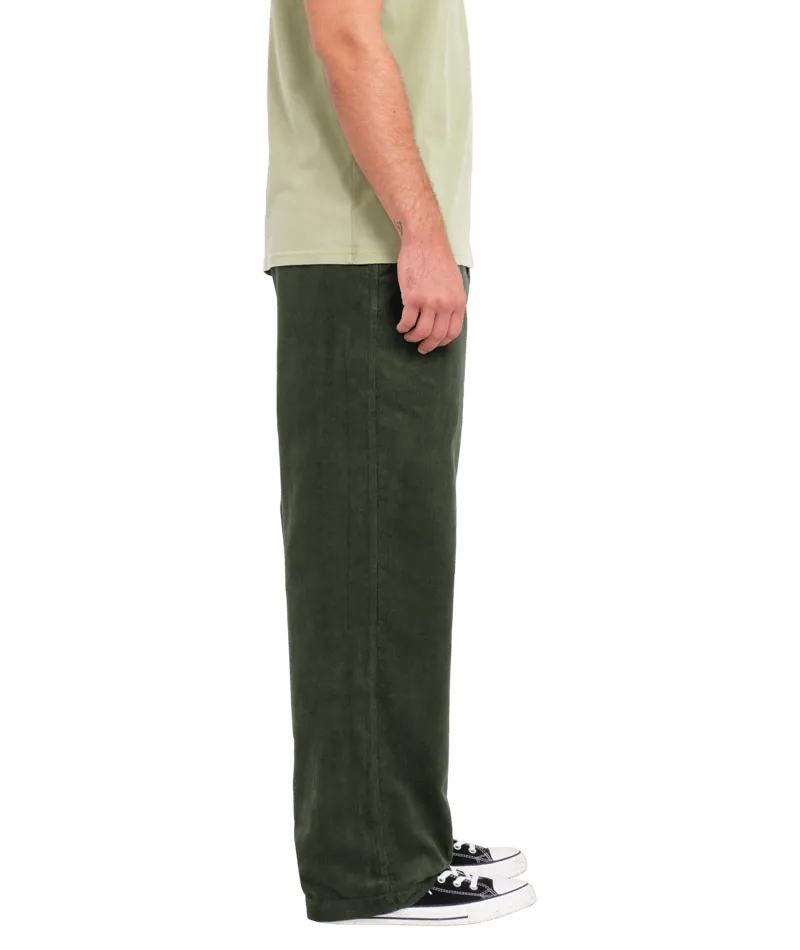 Frickin Loose Tapered Cord Trousers in Squadron Green