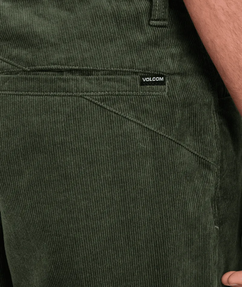 Frickin Loose Tapered Cord Trousers in Squadron Green