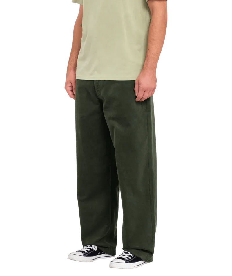 Frickin Loose Tapered Cord Trousers in Squadron Green