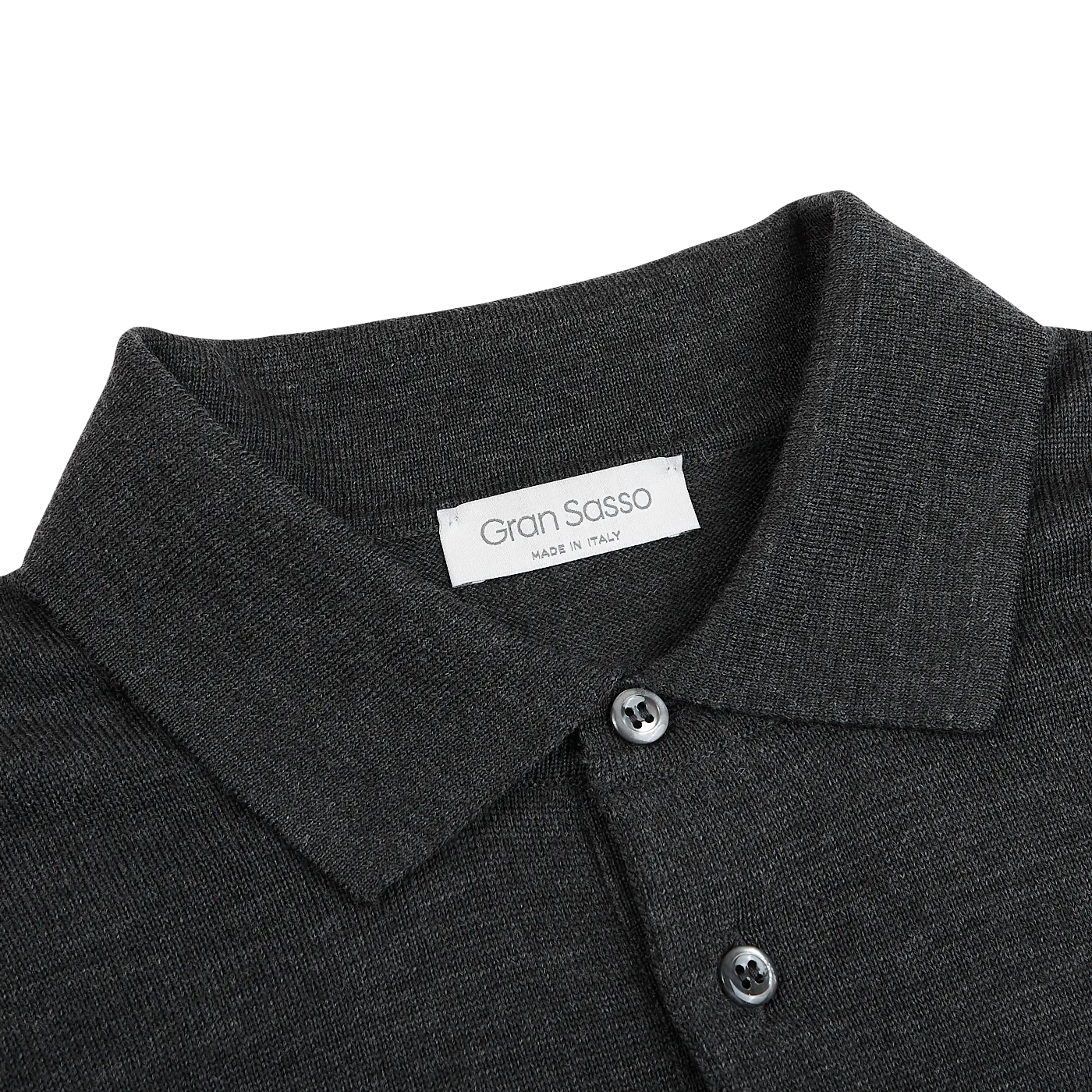 Grey Extra Fine Merino Wool Polo Shirt