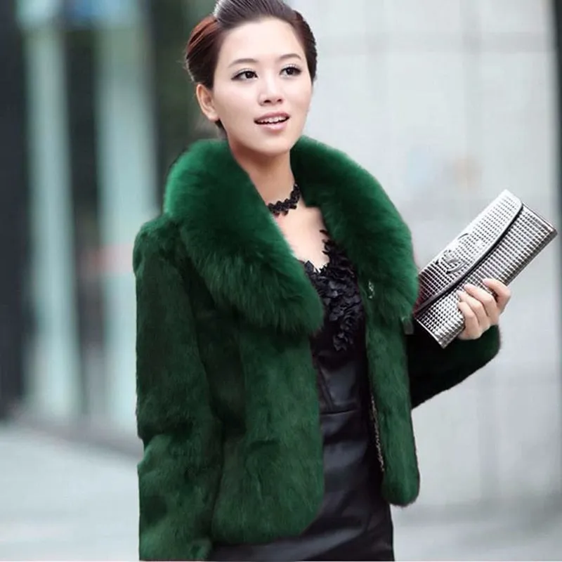 High Quality Winter Warm Fluffy Faux Fur Coats Jackets Women Furry