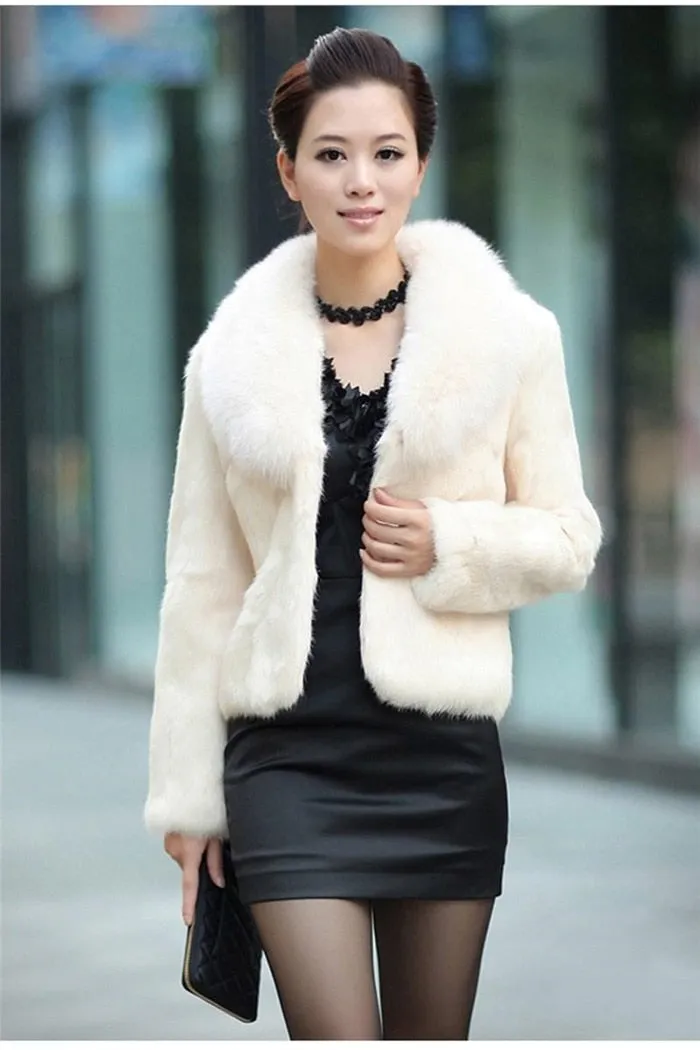 High Quality Winter Warm Fluffy Faux Fur Coats Jackets Women Furry