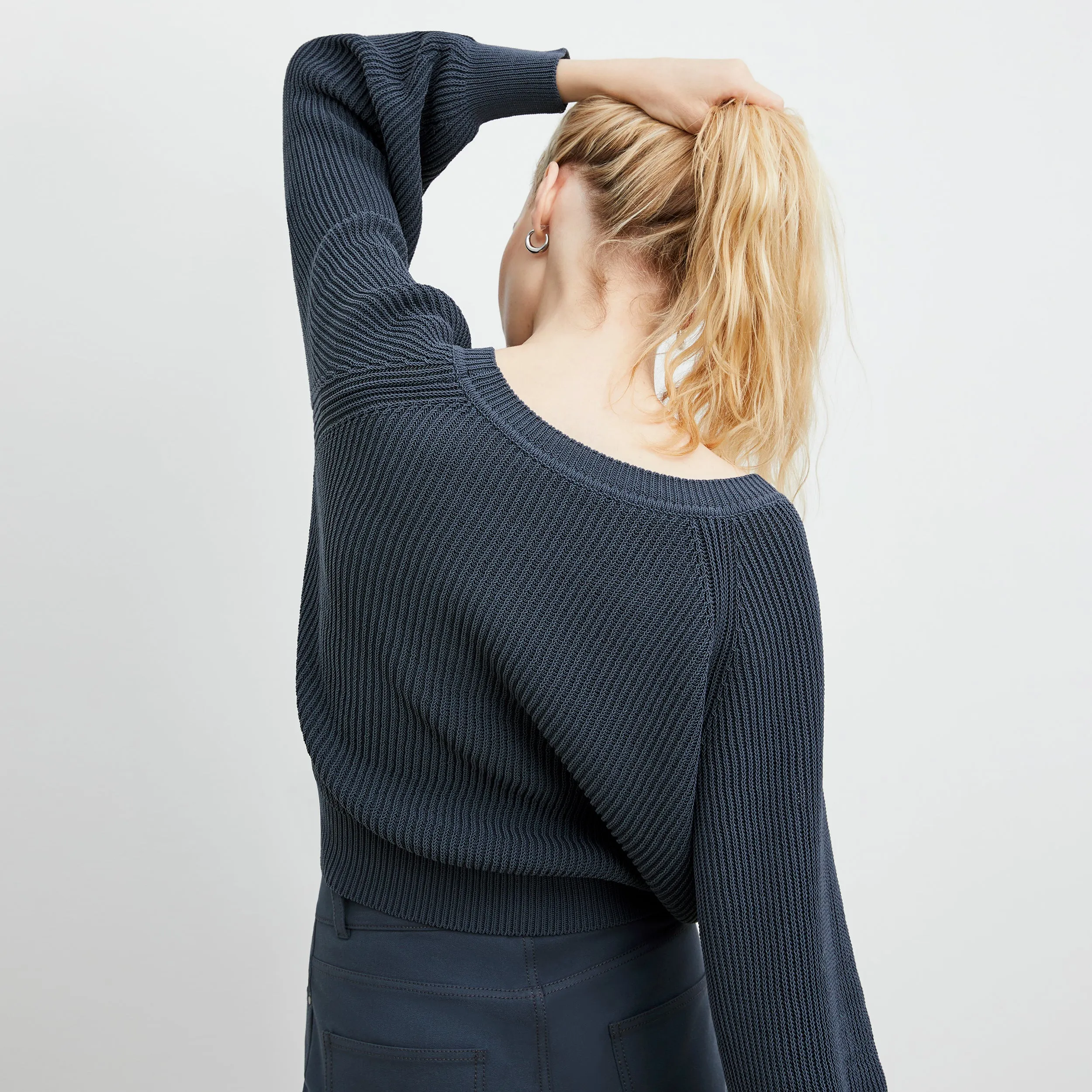 Jo Sweater - Sleek Cotton :: Dusty Indigo