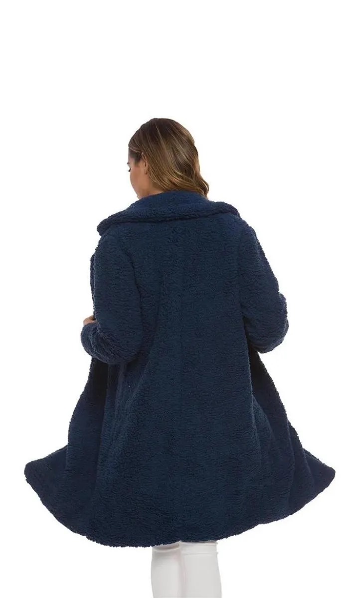 Luexco Women's Long Cardigan Thick Fleece Coat