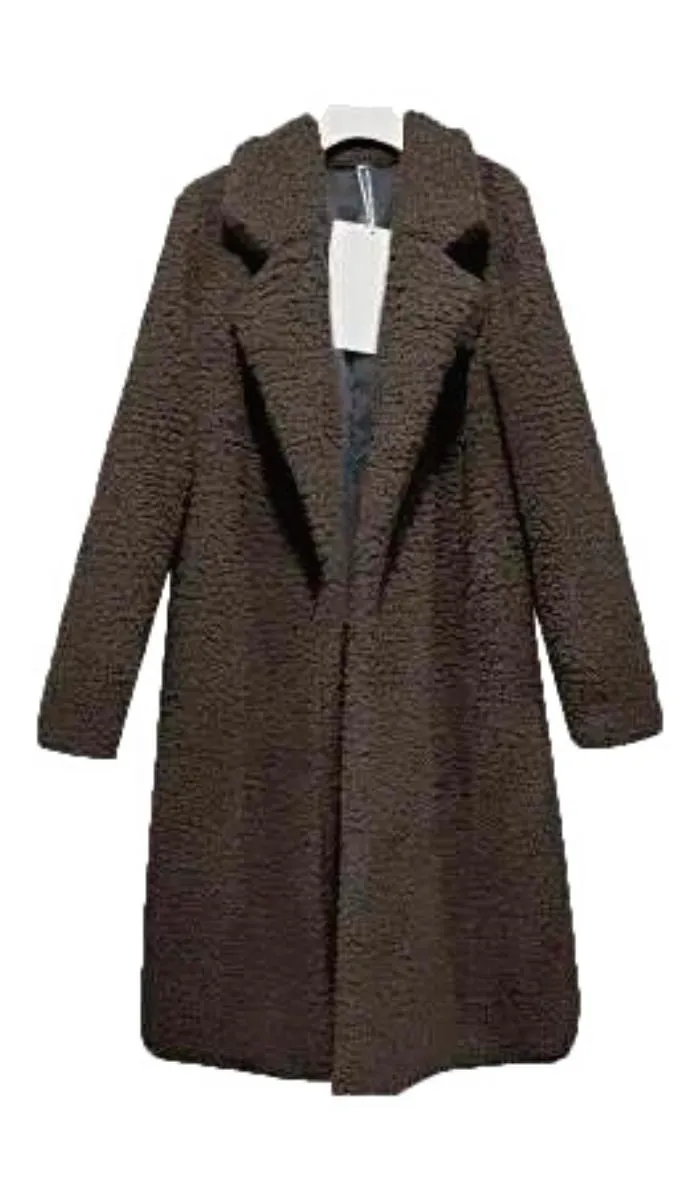 Luexco Women's Long Cardigan Thick Fleece Coat