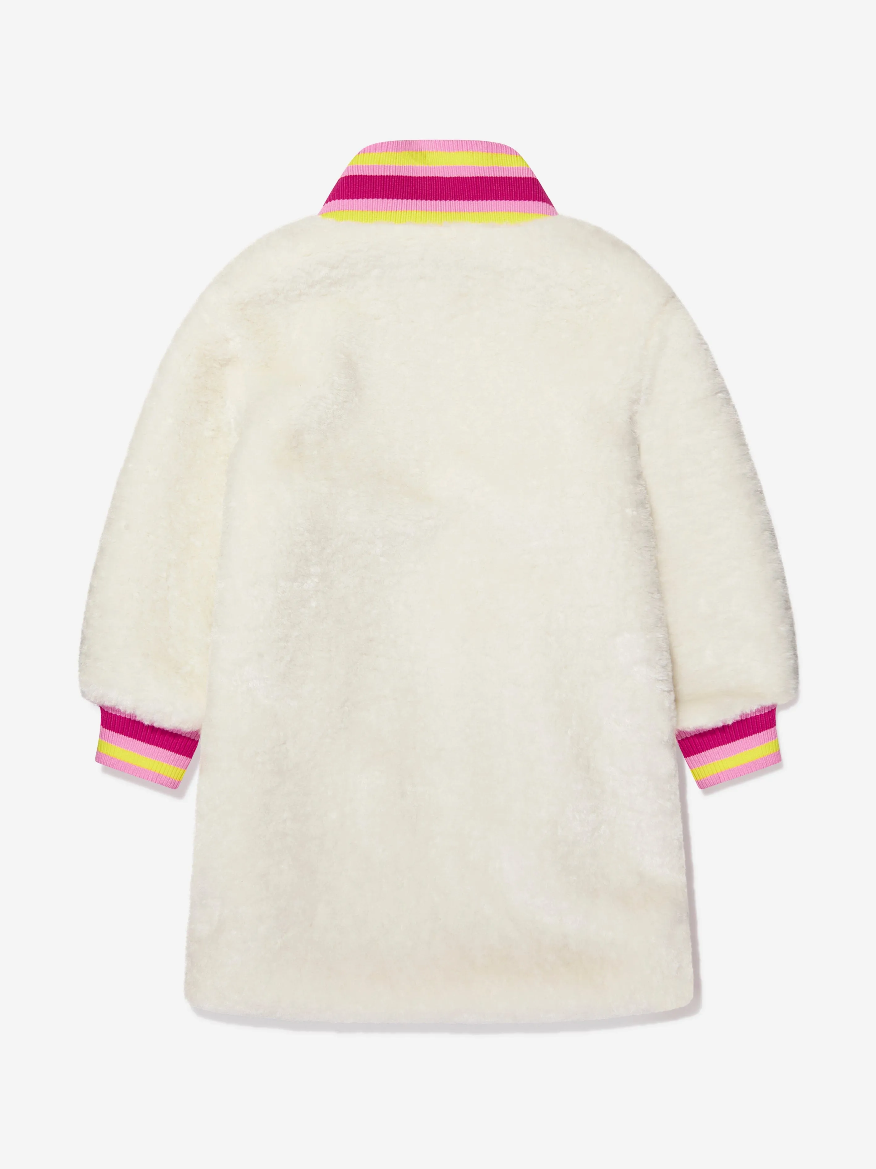 MARC JACOBS Girls Faux Shearling Coat in Ivory